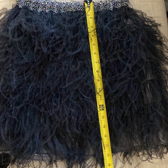Black Ostrich Feather party skirt - Sherri Hill, size 2 - Picture 8 of 9